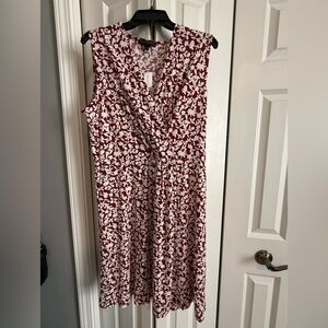 Banana Republic Factory Red and White Floral Midi Dress